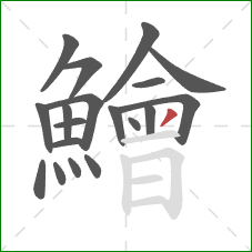 鱠的笔顺第19画:撇 鱠的笔顺第19画:撇