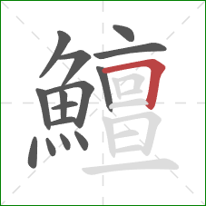 鱣的笔顺第15画：横折