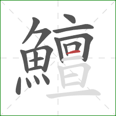 鱣的笔顺第18画：横