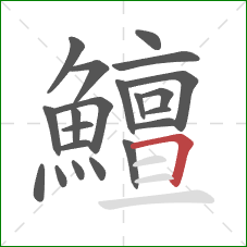 鱣的笔顺第21画：横折