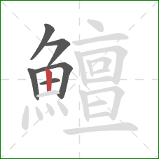 鱣的笔顺第6画：竖