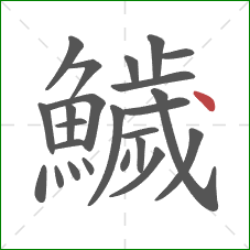 鱥的笔顺第24画：点