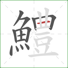 鱧的笔顺第14画:横 鱧的笔顺第14画:横