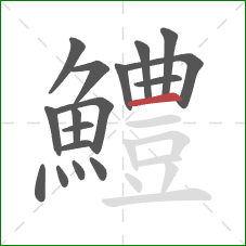 鱧的笔顺第17画:横 鱧的笔顺第17画:横