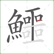 鱷的笔顺第19画：横