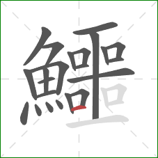 鱷的笔顺第23画：横