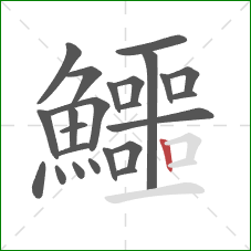 鱷的笔顺第24画：竖