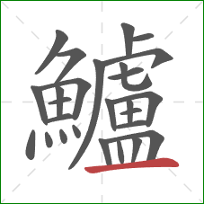 鱸的笔顺第27画:横 鱸的笔顺第27画:横