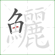 鱺的笔顺第5画:横 鱺的笔顺第5画:横