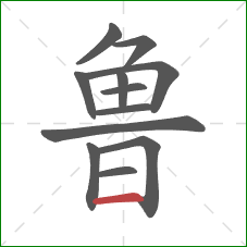 鲁的笔顺第12画：横