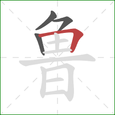 鲁的笔顺第4画：横折