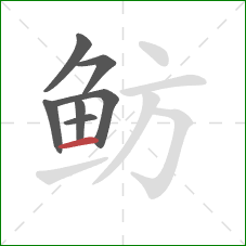 鲂的笔顺第7画:横 鲂的笔顺第7画:横
