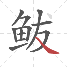 鲅的笔顺第12画：捺