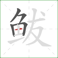 鲅的笔顺第5画：横