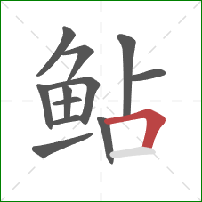 鲇的笔顺第12画：横折