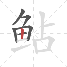 鲇的笔顺第6画：竖