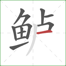 鲈的笔顺第12画：横