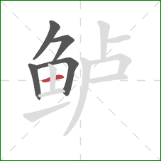 鲈的笔顺第5画：横