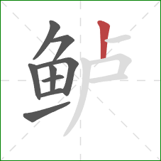 鲈的笔顺第9画：竖