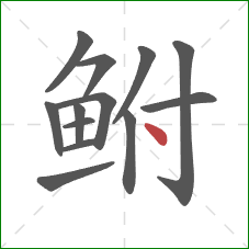 鲋的笔顺第13画:点 鲋的笔顺第13画:点