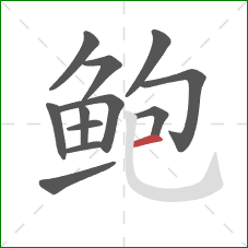 鲍的笔顺第12画：横