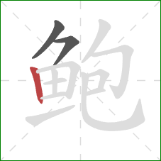 鲍的笔顺第3画：竖