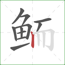 鲕的笔顺第11画：竖