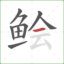 鲙的笔顺第11画：横