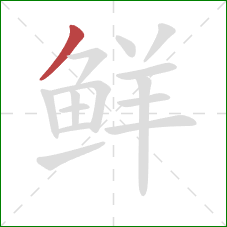 鲜的笔顺第1画：撇