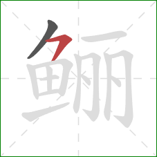 鲡的笔顺第2画：横撇