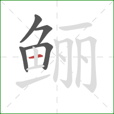 鲡的笔顺第5画：横
