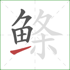 鲦的笔顺第8画：提
