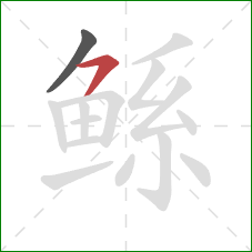 鲧的笔顺第2画：横撇