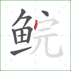 鲩的笔顺第10画：点