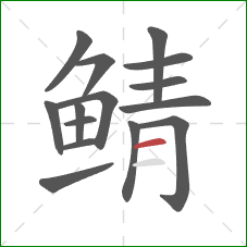 鲭的笔顺第15画:横 鲭的笔顺第15画:横