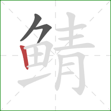 鲭的笔顺第3画:竖 鲭的笔顺第3画:竖