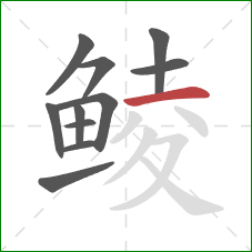 鲮的笔顺第11画：横