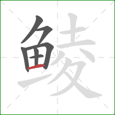 鲮的笔顺第7画：横