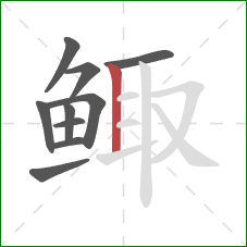 鲰的笔顺第10画:竖 鲰的笔顺第10画:竖