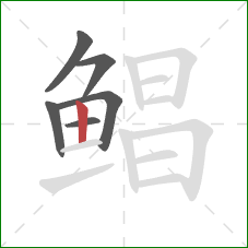 鲳的笔顺第6画:竖 鲳的笔顺第6画:竖