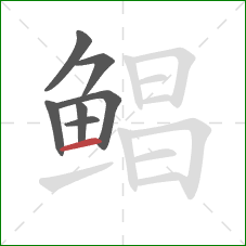 鲳的笔顺第7画:横 鲳的笔顺第7画:横