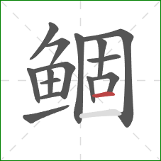 鲴的笔顺第15画:横 鲴的笔顺第15画:横