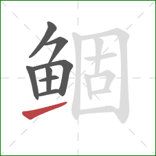 鲴的笔顺第8画:提 鲴的笔顺第8画:提
