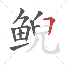 鲵的笔顺第12画:横折 鲵的笔顺第12画:横折