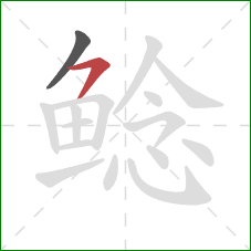 鲶的笔顺第2画：横撇