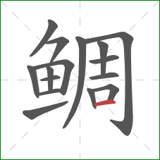 鲷的笔顺第16画：横