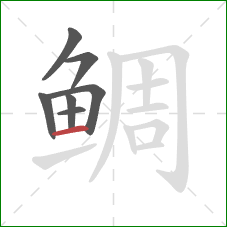 鲷的笔顺第7画：横