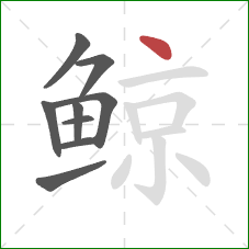 鲸的笔顺第9画：点