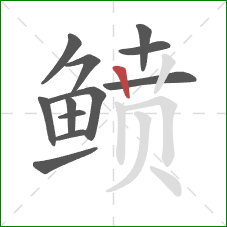 鲼的笔顺第12画:竖 鲼的笔顺第12画:竖