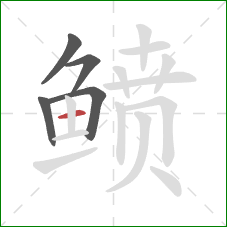 鲼的笔顺第5画:横 鲼的笔顺第5画:横